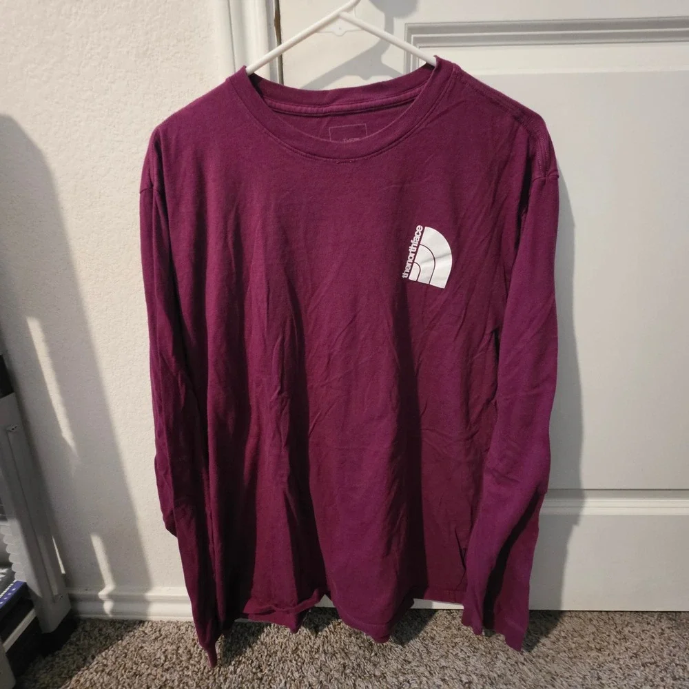 The North Face Mens XL Long Sleeve Graphic T-Shirt Burgundy Maroon Half Dome